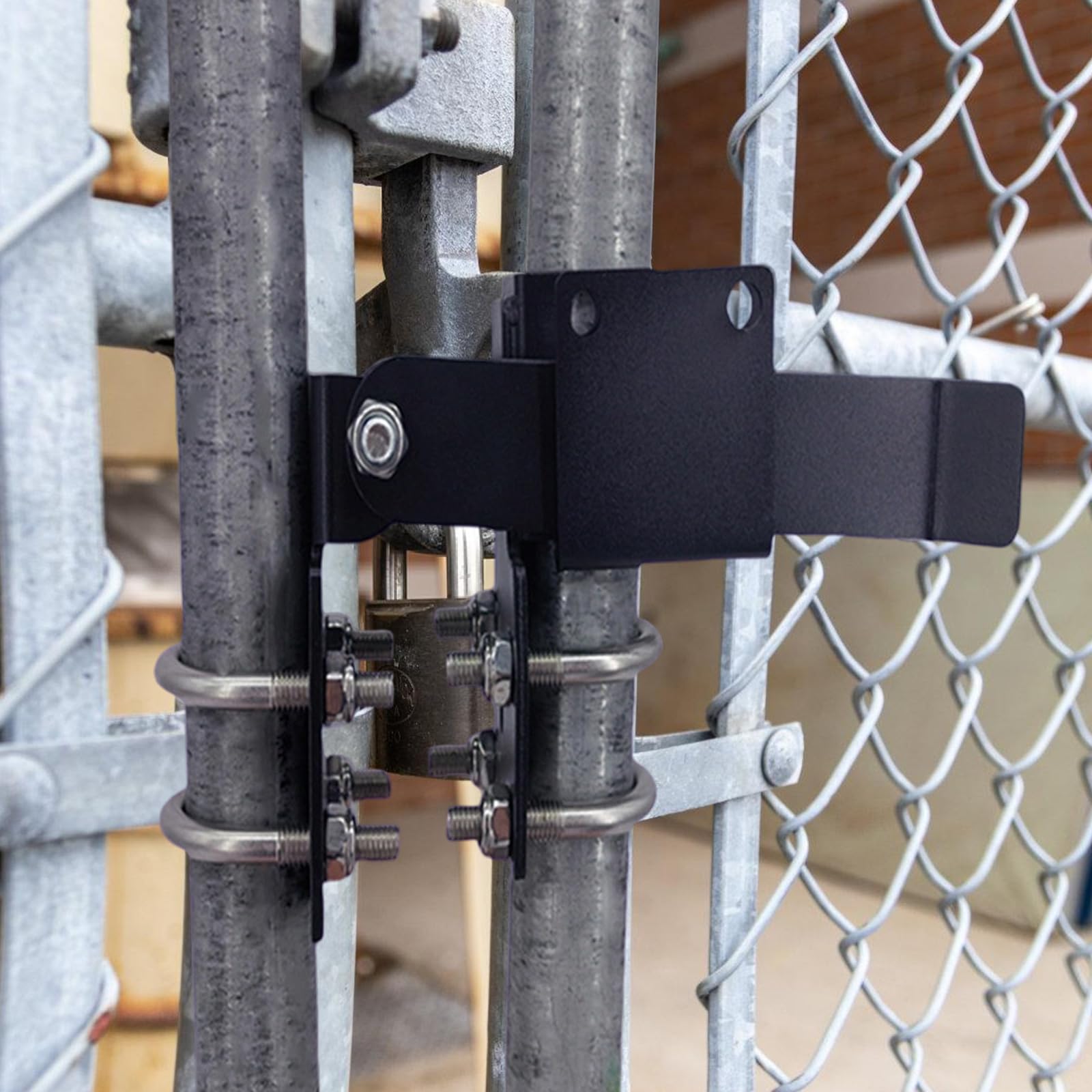 Chiusure a catena regolabili a doppio cancello con fori per lucchetto, chiusure resistenti alle intemperie per migliorare la sicurezza per cancelli resistenti alle intemperie con telaio da 3,5 cm