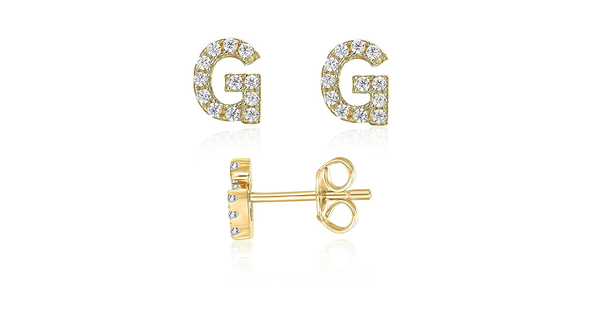 Amazon.com: VDKIDKT Letter G Initial Stud Earrings for Girls