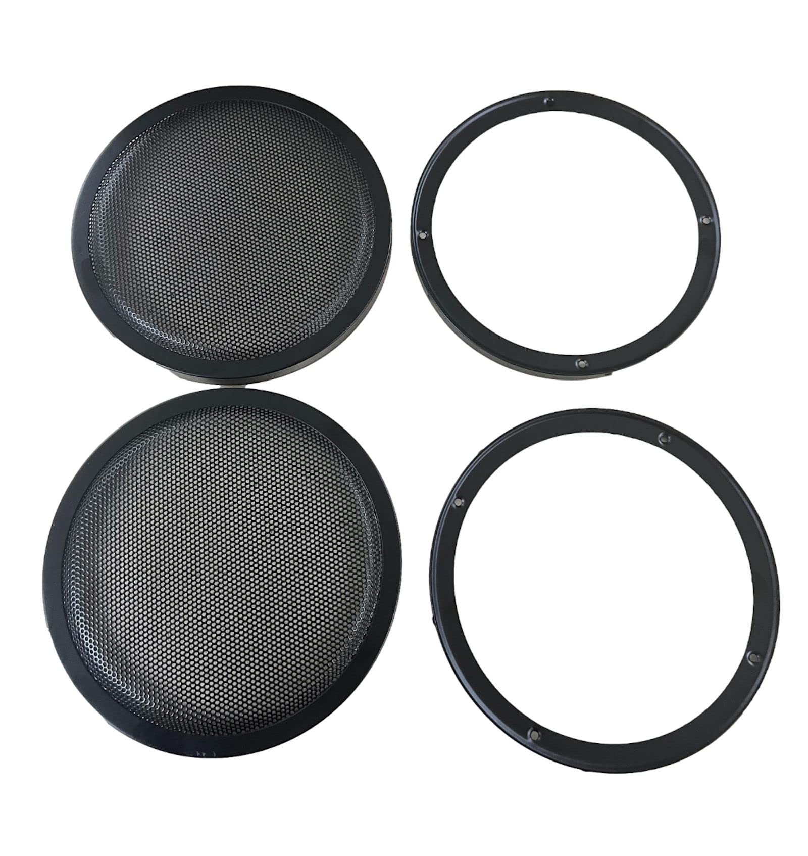 Heavy Gauge Pair 8 Inch Classic Beehive High Excursion Subwoofer Speaker Grills with Reinforcement Ring