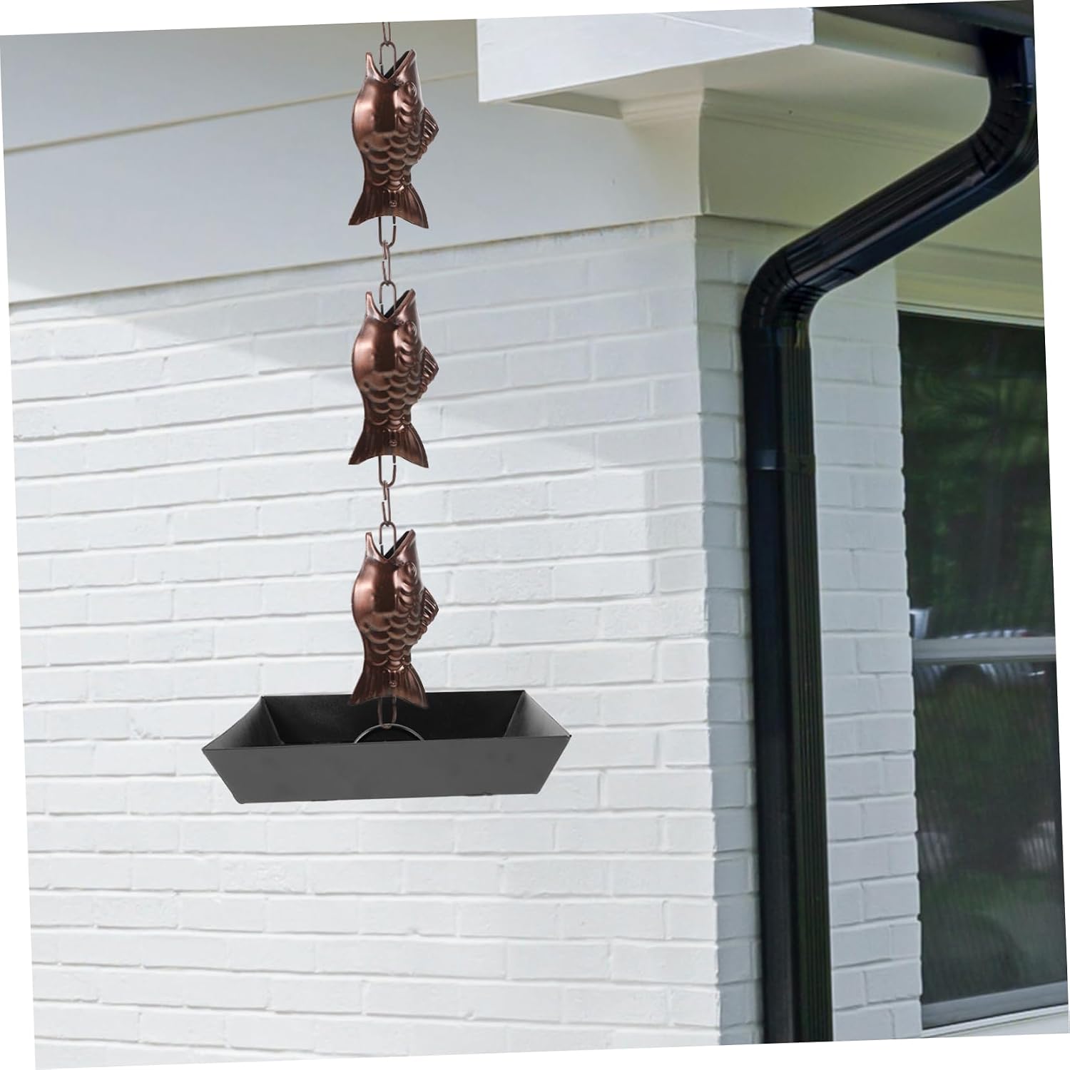 Decorative Rain Chain for Gutters Rain Chain Drainage Link Water Tray Set