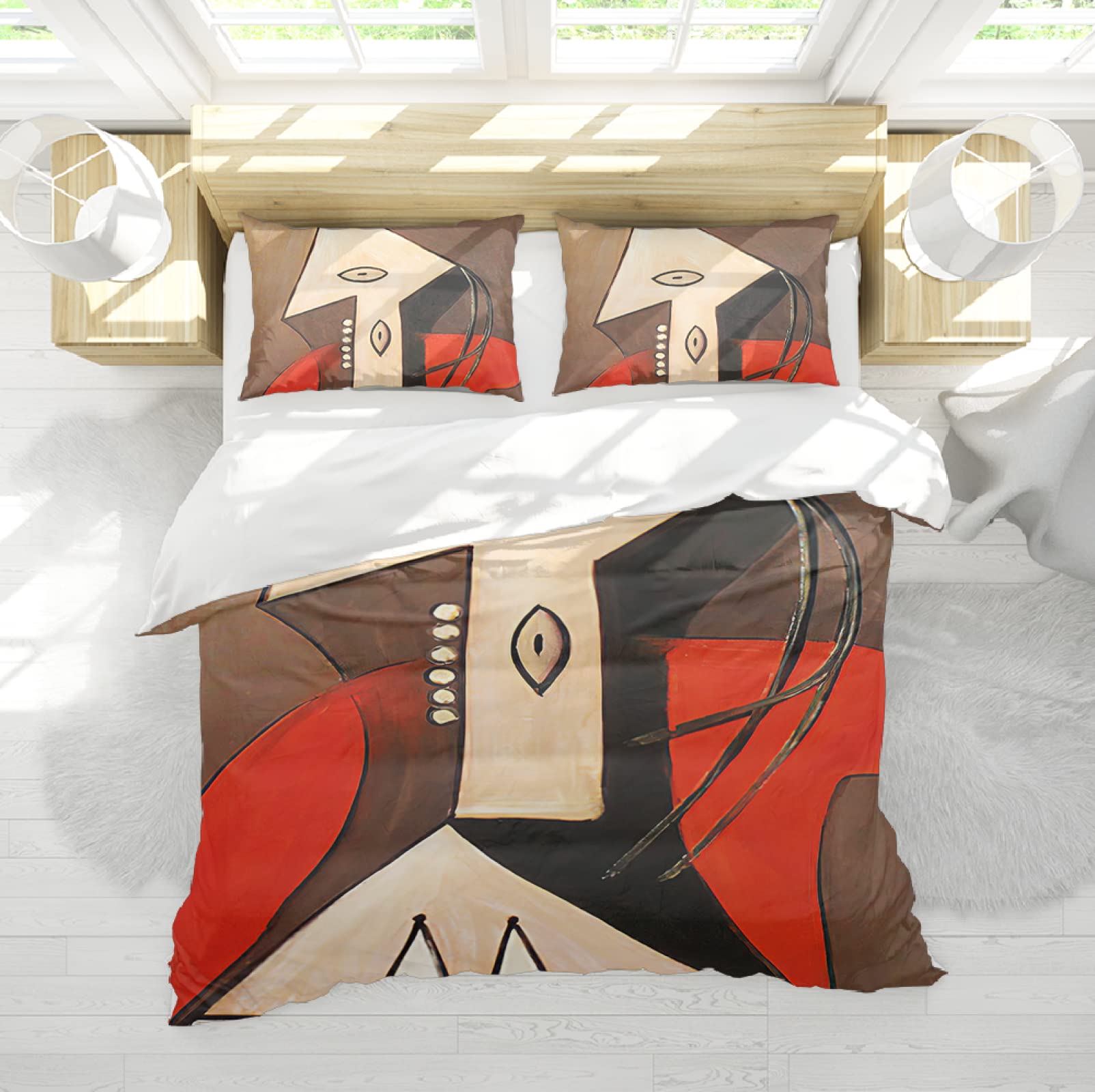 Ensemble de literie Portrait Abstrait Picasso Art Housse de Couette avec Fermeture éclair 2 taies d'Oreiller Housse de Couette Confortable légère 3 pièces 260x240 cm Ensemble de literie Portrait Abstrait Picasso Art Housse de Couette avec Fermeture éclair 2 taies d'Oreiller Housse de Couette Confortable légère 3 pièces 260x240 cm