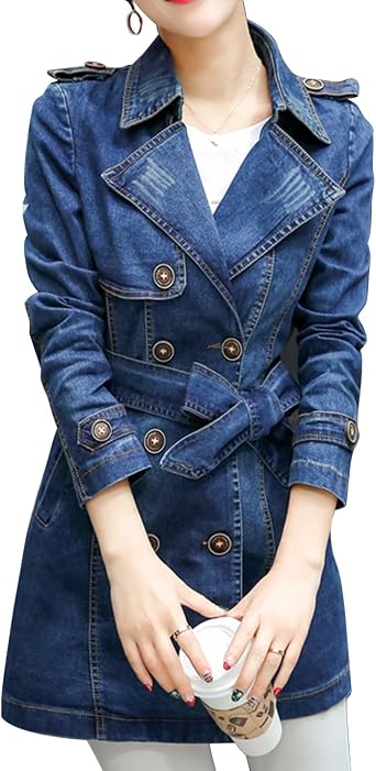 Denim Jean Jacket Trench Coat 