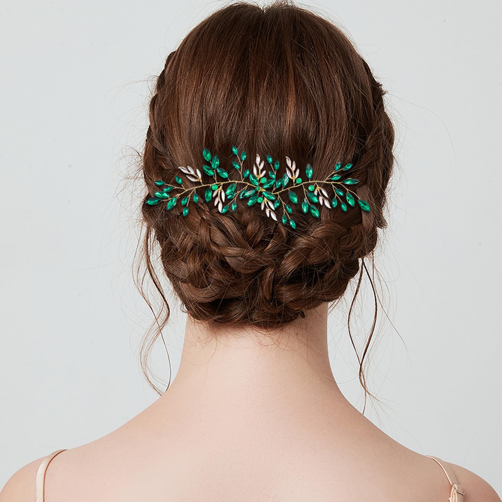Glimmering Crystal Leaf Tie Back Hair Band Shop 1920s Headpieces - Rhinestone Leaf Hairband | BABEYOND main image 4