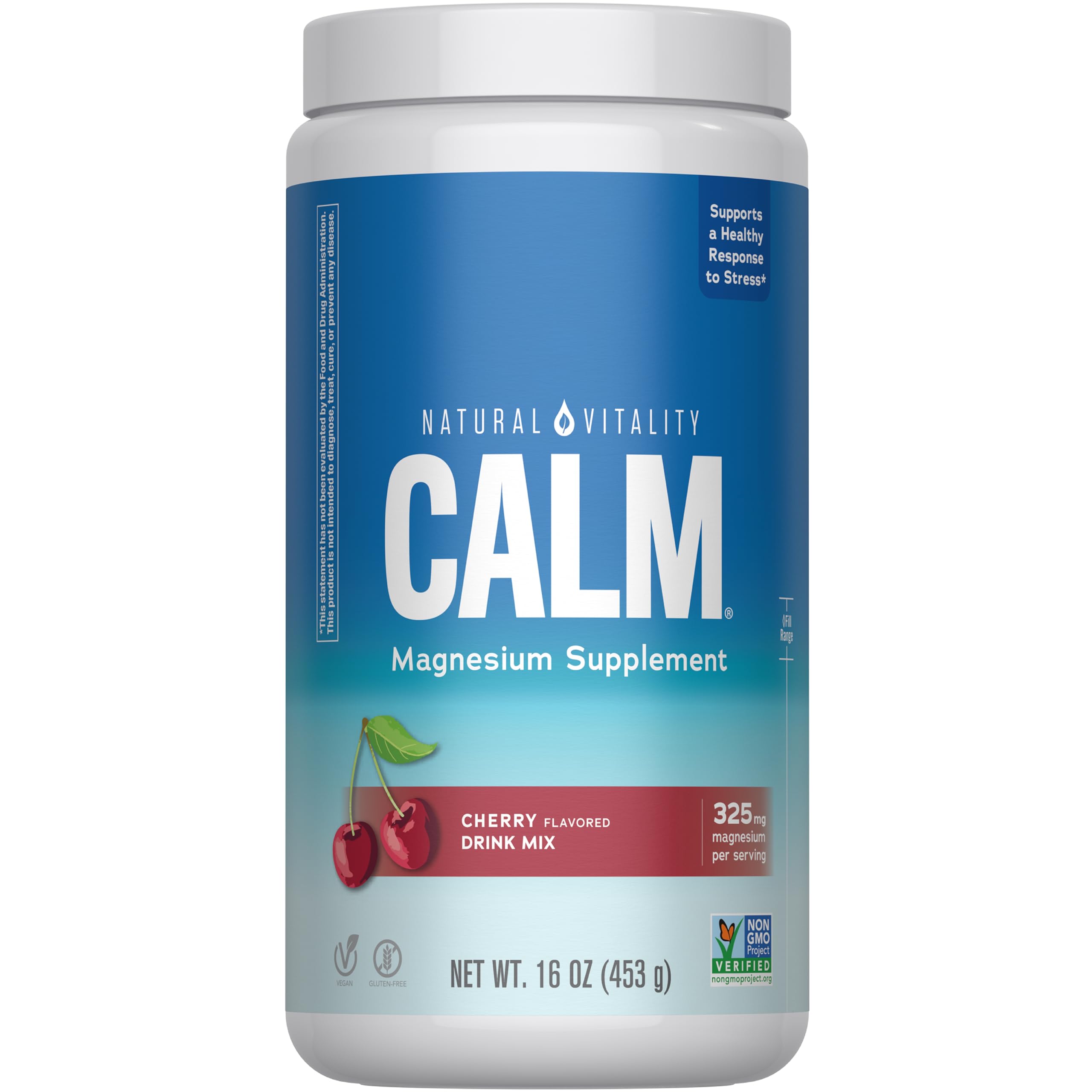 Natural Vitality Calm Magnesium Powder, Cherry, 16 Ounces (Package May Vary)