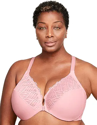 Glamorise Women's Plus Size Front-Close T-Back Wonderwire Underwire #1246