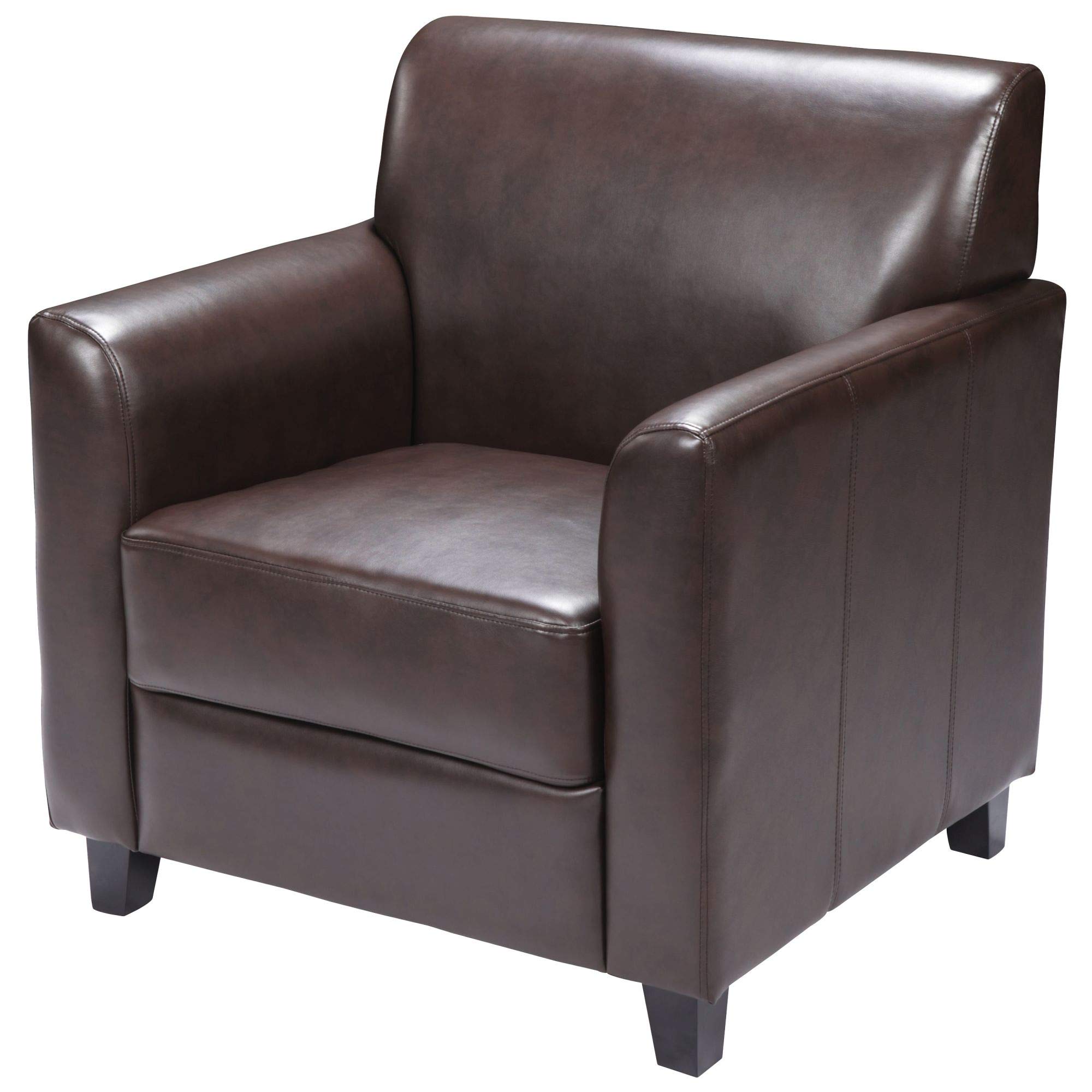 Delacora BT-827-1-BN-GG FF-BT-827-1 30.5 Inch Wide Leather Accent Chair