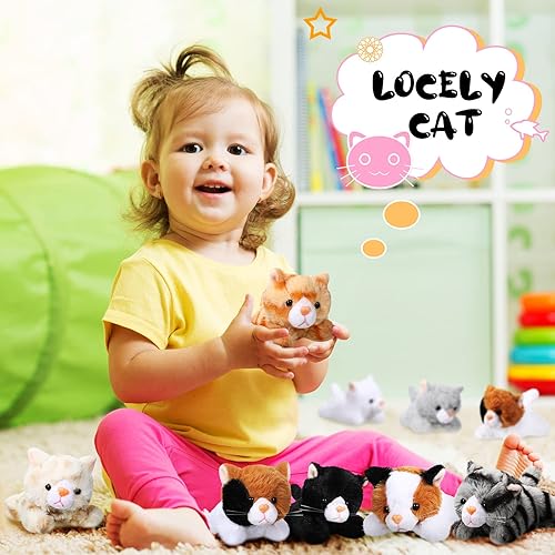 Miniatura 6 de HyDren 16 piezas de animales de peluche, operación a granel, varios gatos pequeños, perros, lindos peluches de peluche para mascotas, mini gatito