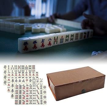 Amazon.co.jp: ミニ麻雀 、中国麻雀セット、144枚の白い彫刻が施