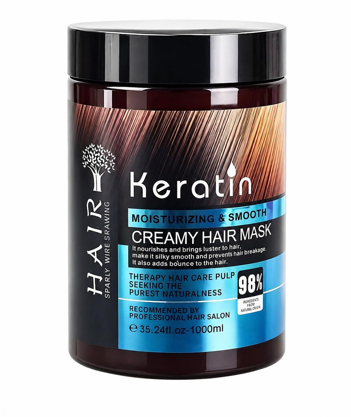 Keratin Creamy Hair Mask, 1000ml, Moisturising Spa Cream for Dry and Damaged Hair, Smooth and Hydrating (pack of 01)-image-44