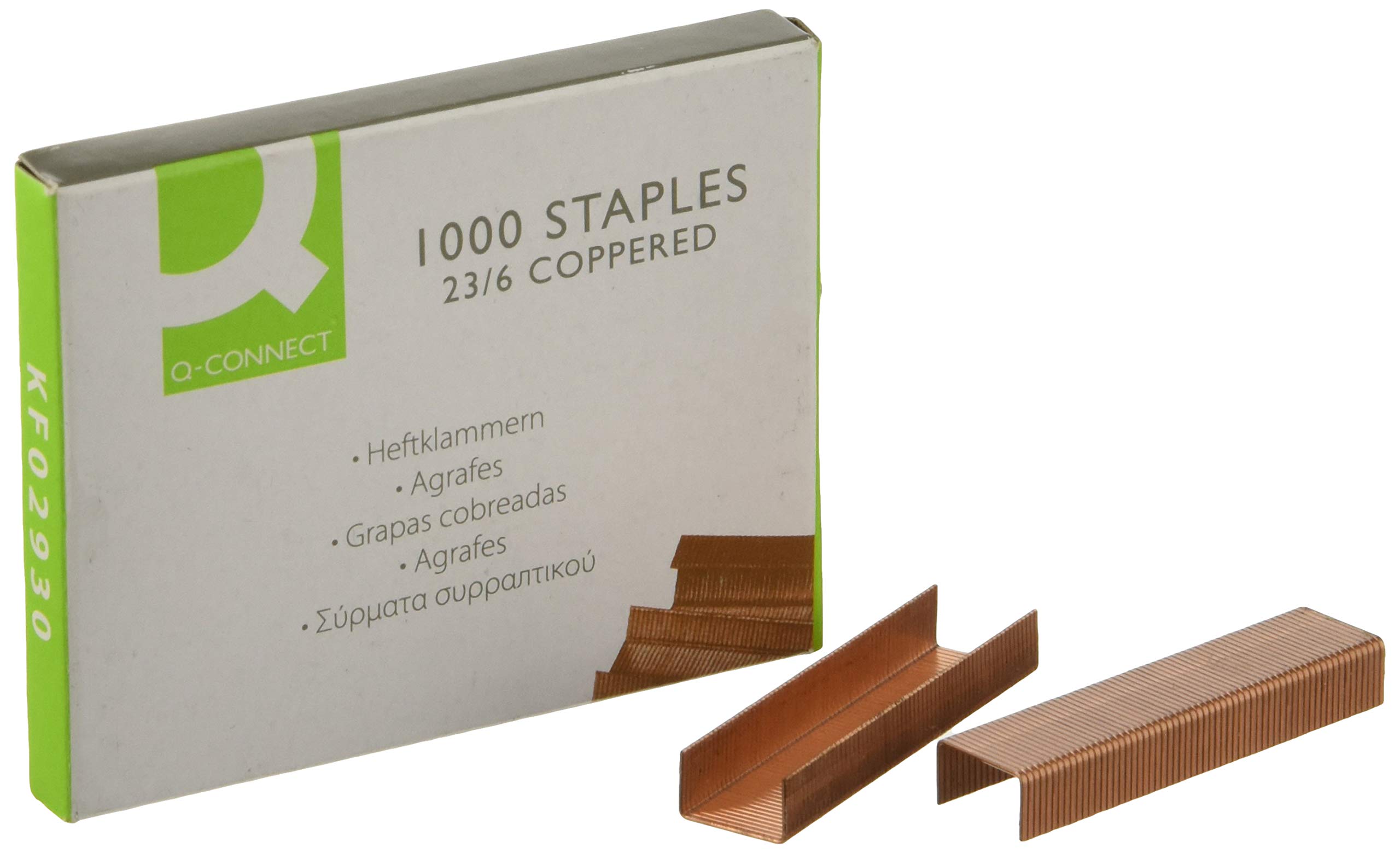 Q-Connect - Grapas Nº 23/6 Cobreadas Caja De 1000