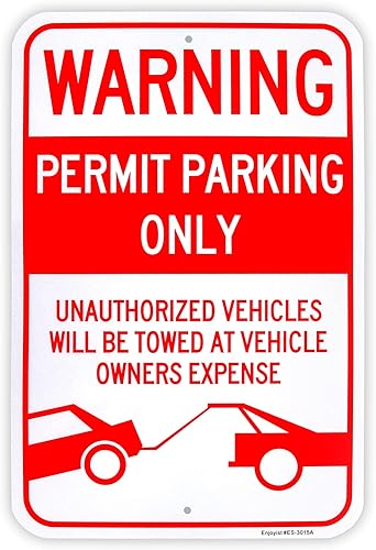 Letrero grande de permiso de estacionamiento solamente, 18 x 12 pulgadas, letrero reflectante de aluminio 040, libre de óxido, con protección UV y