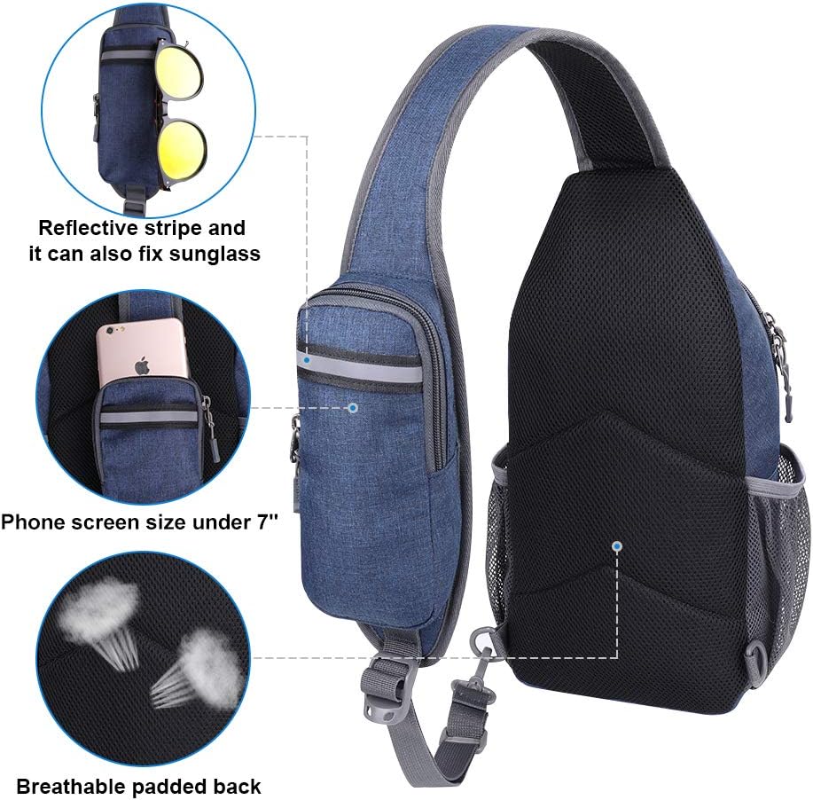 WATERFLY Crossbody Sling Backpack Sling Bag Travel Hiking Chest Bag Daypack - Image 3