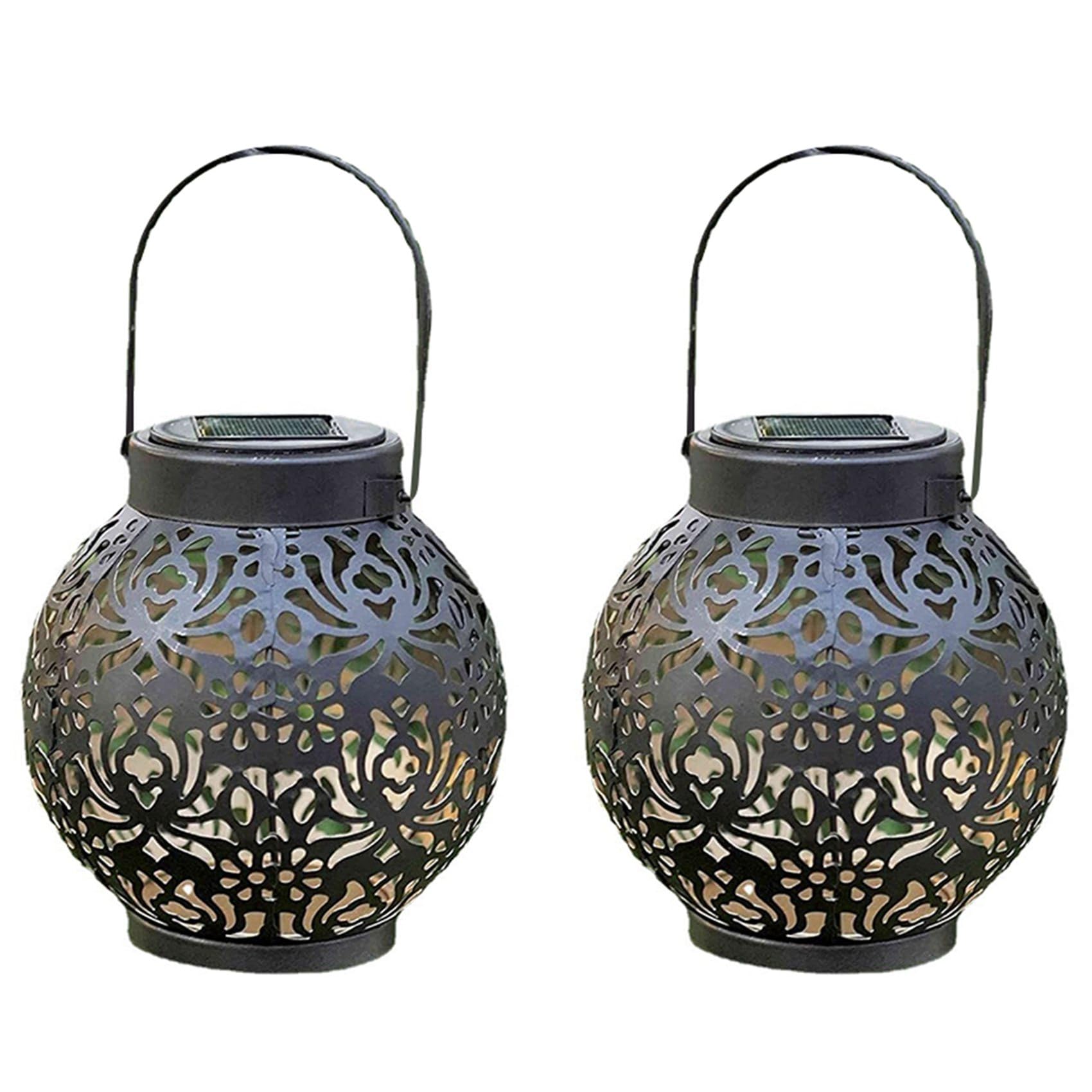 Vjsujehgy 2X Outdoor Lanterns Solar Lantern Outdoor Lights, Waterproof Hanging Outdoor Solar Lanterns Lights for Garden Decor