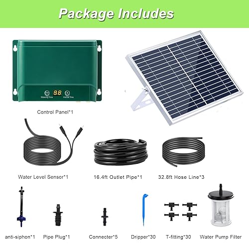 Miniatura 6 de Lewisia Kit de riego por goteo automático solar de 10 W, sistema de riego automático alimentado por energía solar, juego de riego automático para