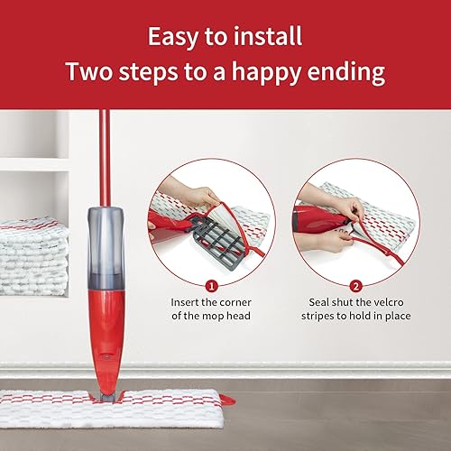 Miniatura 7 de Paquete de 10 almohadillas de microfibra para trapeador compatibles con la cabeza O Cedar ProMist MAX