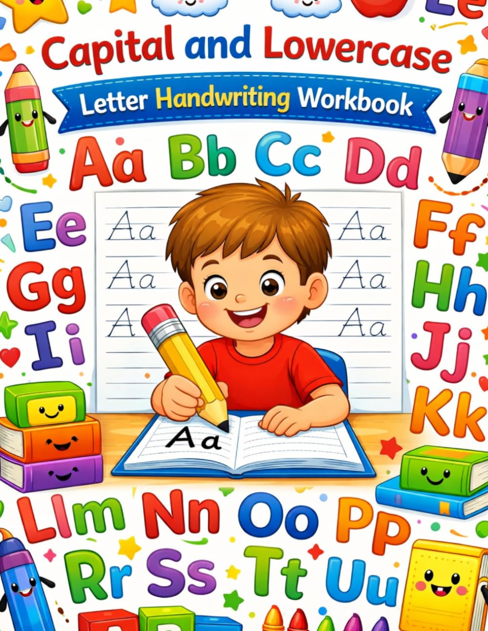 Capital & Lowercase Letter Handwriting Workbook: Practice Uppercase and Lowercase Letters to Build Strong Handwriting Skills