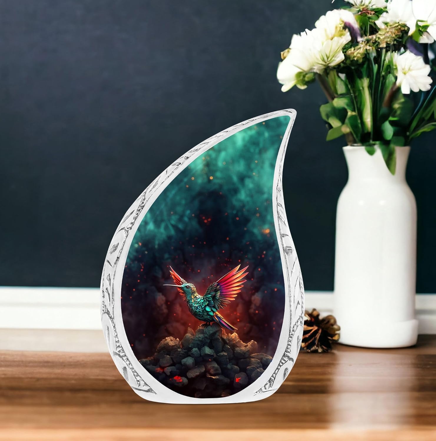 Cremation Urn Human Ashes, Humming Bird Urn, Burial Urns for Adult Human Ashes, Large Urns for Human Ashes Adult Male, Red Decorative Urns, Dove Urn, Urns for Human Ashes Adult Women -10 Inches