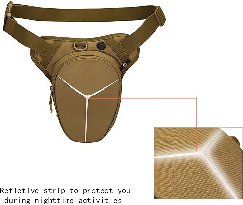 Miniatura 2 de Hdlsina Bolsa de pierna con caída de carcasa rígida reflectante a rayas en la cintura, ampliable, bolsa cruzada para viajes, deportes al aire libre,