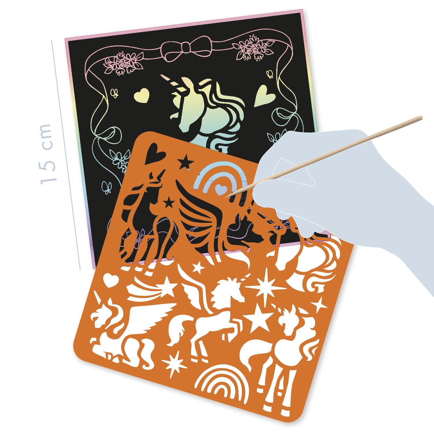 Avenue Mandarine GY161C, A Graffy Scratch Booklet of 24 pre-Printed Scratch Cards + 1 Stencil and Wooden Stylus Included - Image 4