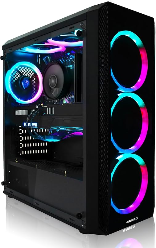 Greed MK2 Plus Gaming PC - Intel Core i7-12700F + RX 9060 XT 16GB - Gaming Computer with 4K & Raytracing - 4.9 GHZ - 32GB DDR4 RAM - 1TB SSD + 750W Power Supply - Wi-Fi + W11 Pro