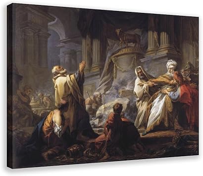BMtyDG Jean Honore Fragonard - Jeroboam Sacrificing to Idols Canvas Poster Wall Art World-famous Paintings Artist Bedroom And Living Room Decoration Frame 24x36inch