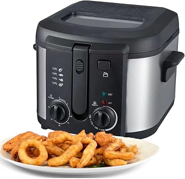 2000 Watt 6Liters Deep Fryer with Basket for Home Use, with View Window Electric Deep Fryer, Deep Fryer with Timer 30Min, Integrated Frying Basket And Handle