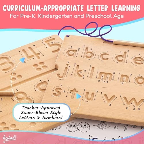 Miniatura 2 de Hulats Aprende a escribir - Tablas de seguimiento de números y letras con flechas de dirección - Juguetes Montessori de aprendizaje del alfabeto de
