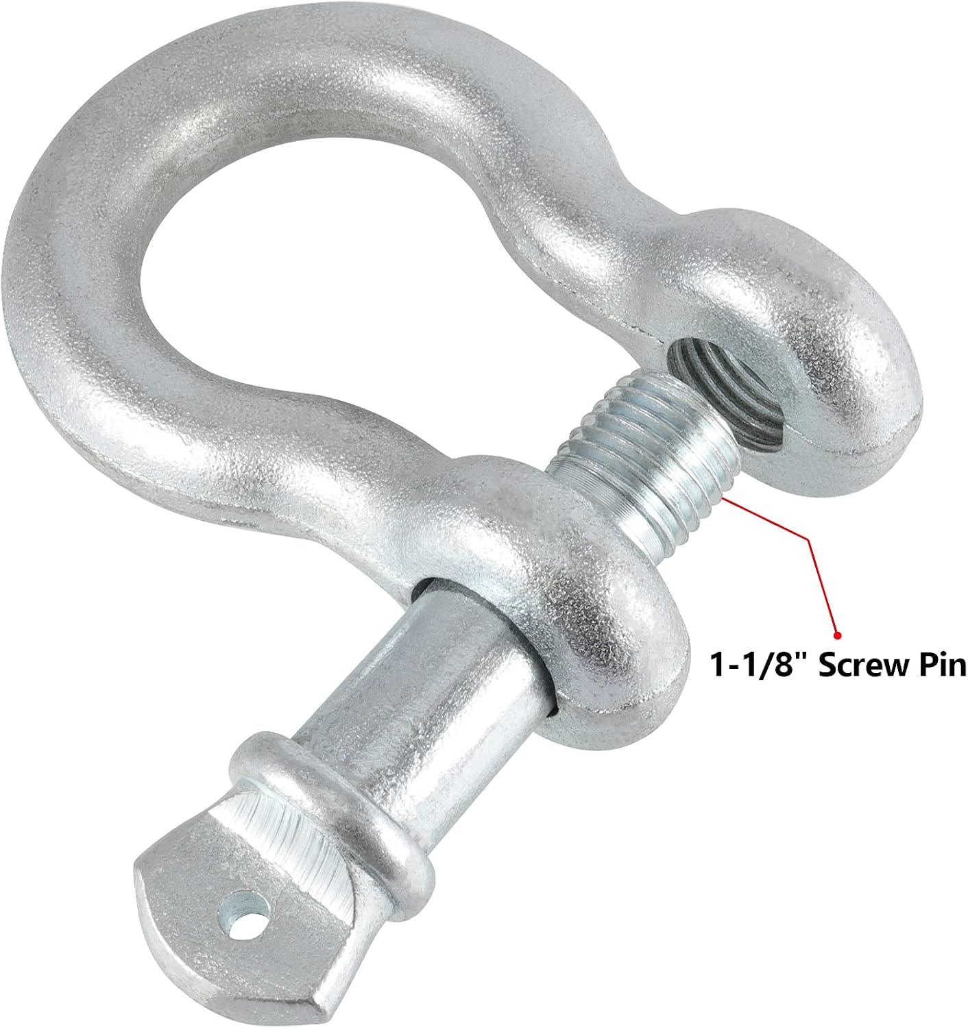 JOIKIT 1-1/8 Inch D Ring Shackle Load Limit 9.5 Tons/ 20944 Lbs, Bow Shackle Heavy Duty for Anchor, Towing, Winch, Off Road