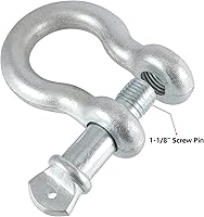 Vista 3 de JOIKIT Límite de carga de grillete de anillo en D de 1-1/8 pulgadas, 9.5 toneladas/20944 libras, grillete de arco resistente para ancla, remolque