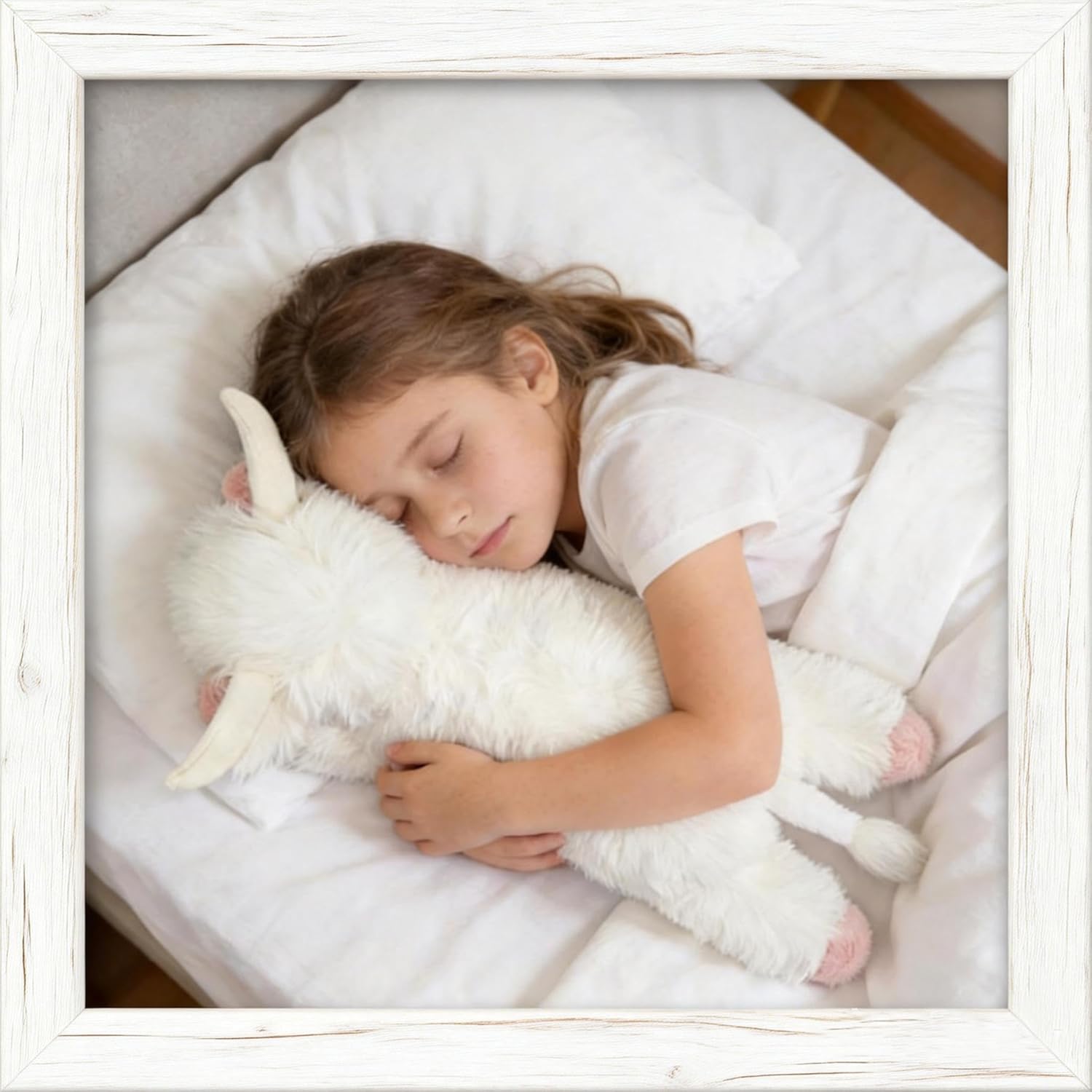 4 lbs Weighted Stuffed Animal Highland Cow Plush Pillow,21" Large Weighted Cow Plush Toy, Soft Fluffy Highland Cow Stuffed Animal for Kids & Adults, Cute Farm Animal Gift (White)