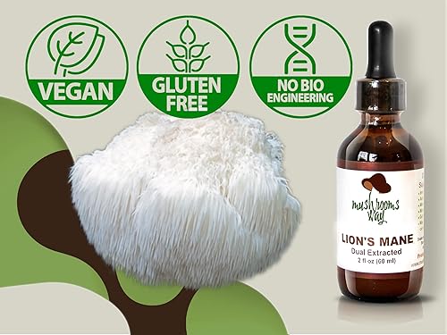 Miniatura 2 de Mane de leones Suplemento de hongos melena de león para memoria, enfoque y claridad Extracto doble para mejores beneficios Salud cerebral, salud