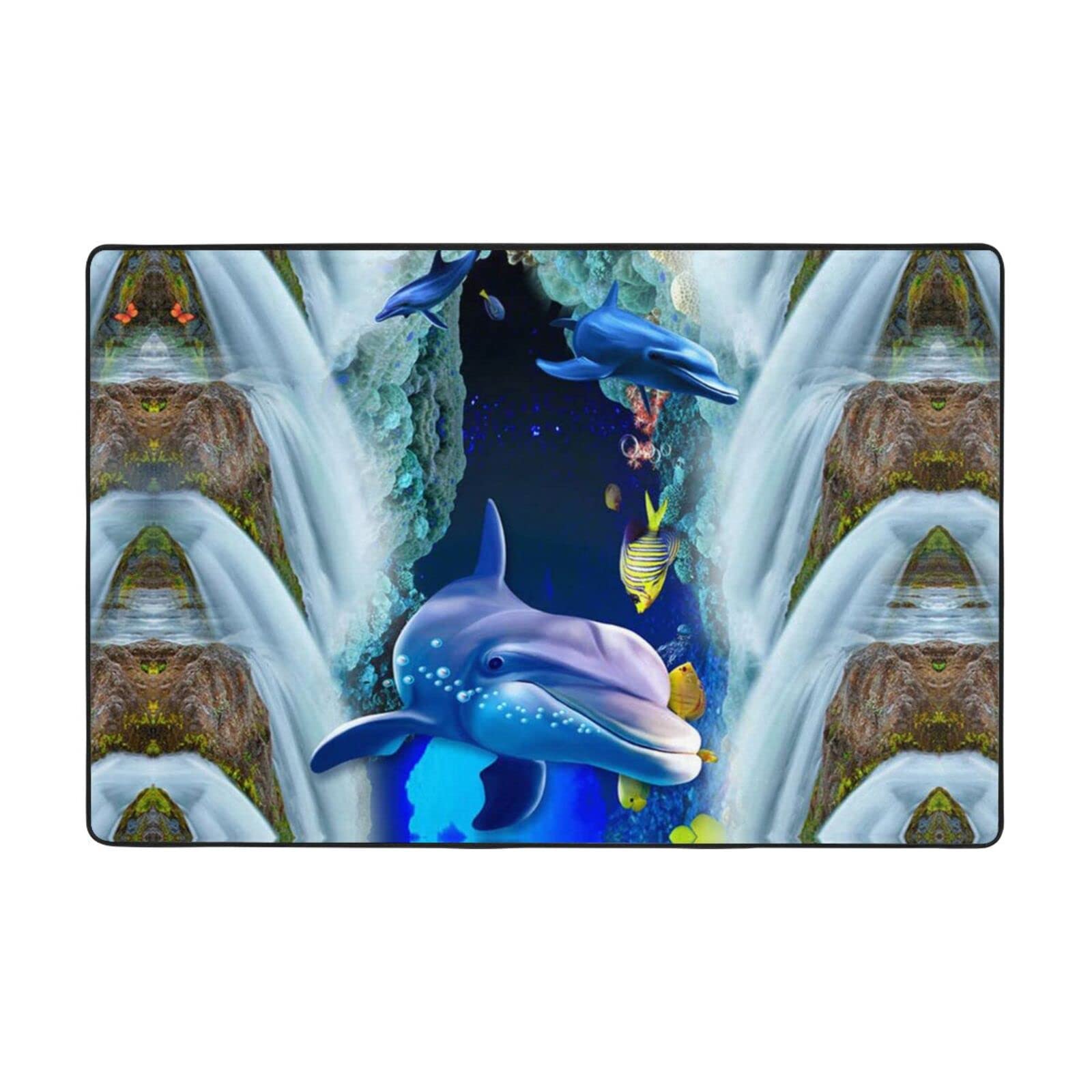 Tapis de sol Dauphin grand format 183 x 122 cm doux pour cuisine et salle de bain