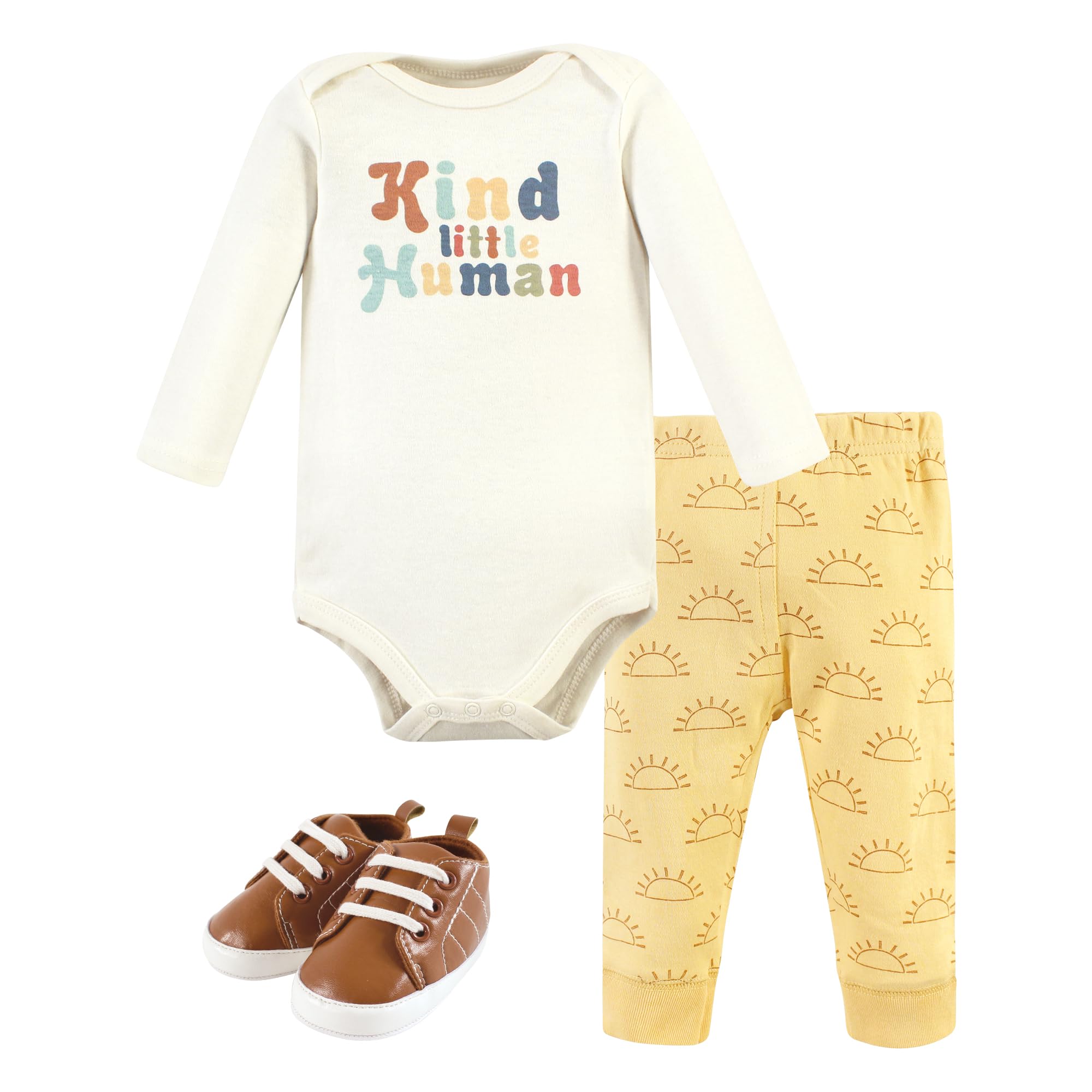 Hudson Baby Unisex Baby Cotton Bodysuit, Pant and Shoe Set