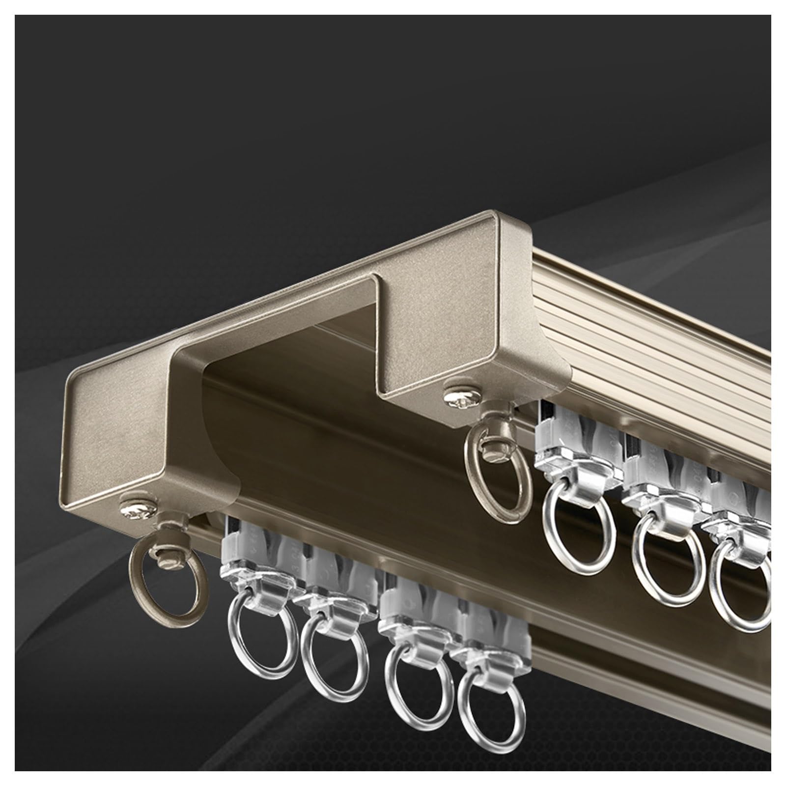 Double ain Trac Deckenhalterung, Aluminium, Rafor Wohnzimmer, Schlafzimmer, Raumteiler, sanftes Gleiten, leise, einfache Installation, Slish Home Decor