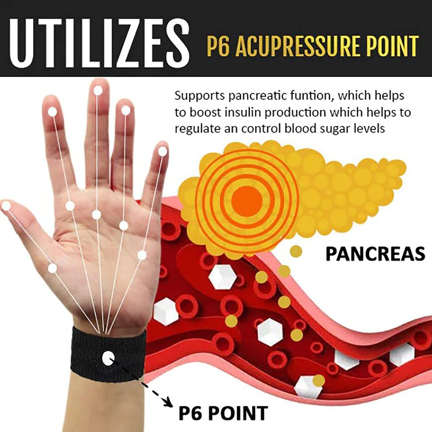 WeiMax Sugar Control Wristband, Healthify Sugar Control Therapeutic Wristband (Red) - Image 2