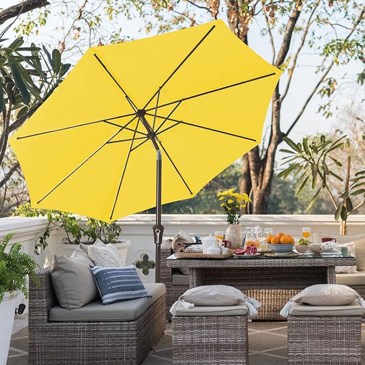 Patio Umbrella Replacement Canopy 8 Ribs 7.5ft 9ft 10ft Umbrella Canopy Cover, UV Protective Replacement Parasol Fabric Cover, Canopy Only(Yellow,9ft) : Patio, Lawn & Garden
