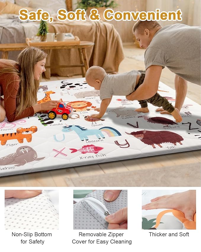 Alfombra de juego para bebés TINYHARBO 50"x50" espuma premium miniatura 5