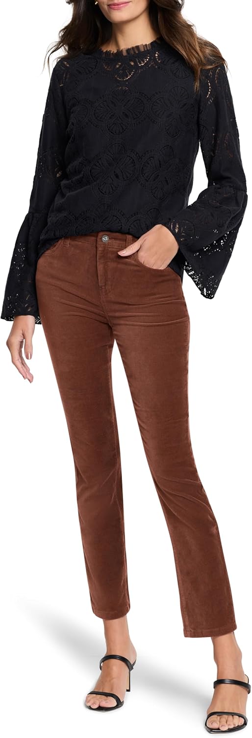 NIC+ZOE Women's 28" Velvet Straight Ankle Pant