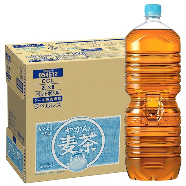 【Amazon.co.jp限定】 やかんの麦茶 from 爽健美茶 2L PET ラベルレス ×8本