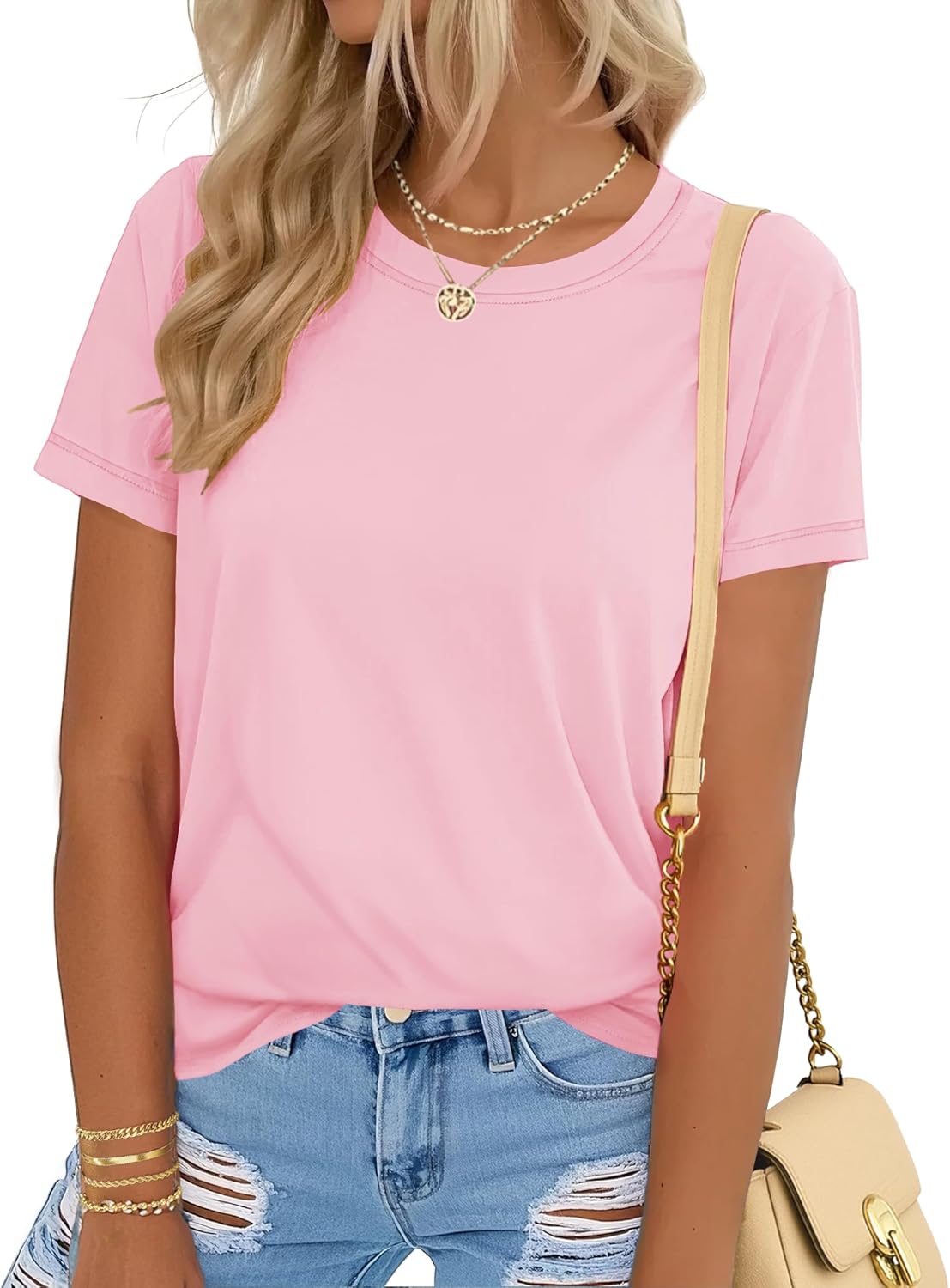 YUCOLEN Women’s Cotton Short Sleeve Shirts UPF...