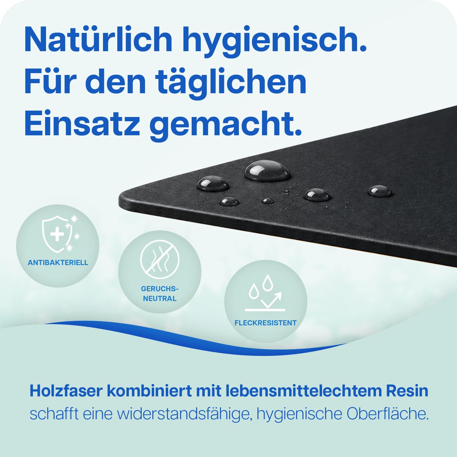 Schneidebrett Set, lebensmittelgeeignetes Resin und Holzfaser, 3 Stück Holzschneidebrett, antibakterielles Cutting Board, spülmaschinenfest bis 60°C