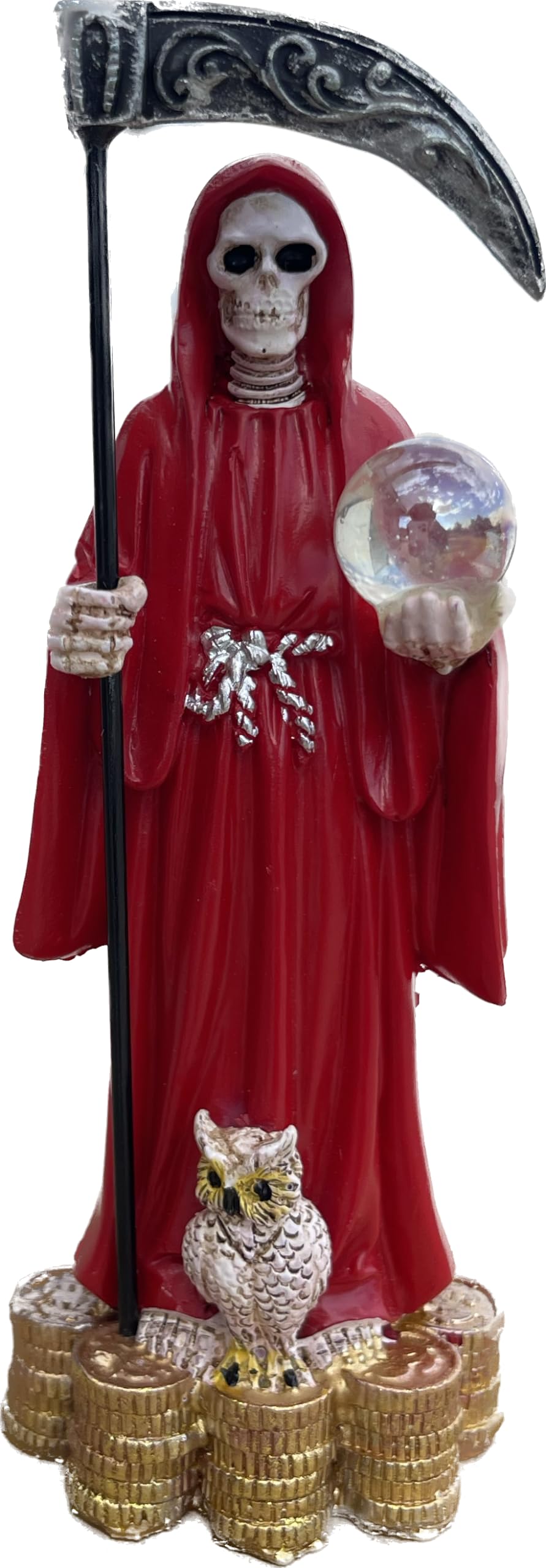 Moviebros Santa Muerte Red 5" Inch Tall Statue Holy Death Grim Reaper Skull Home Decor