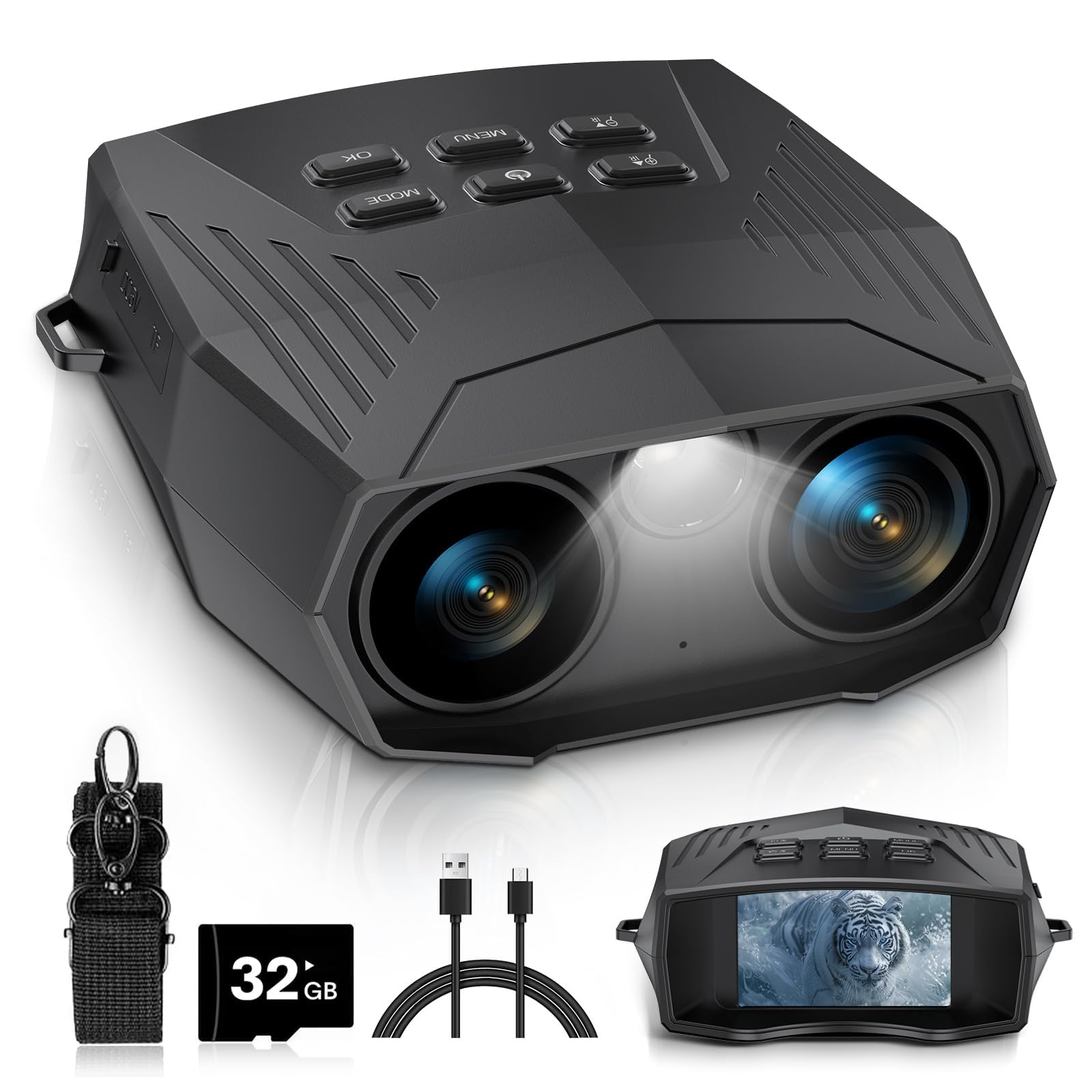 iPalamila Night Vision Binoculars 5K 5000mAh 32GB TF Card