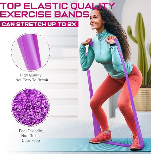 Miniatura 3 de Resistance Bands for Working Out, Exercise Bands for Physical Therapy, Stretch, Recovery, Pilates, Rehab, Strength Training and Yoga Starter Set