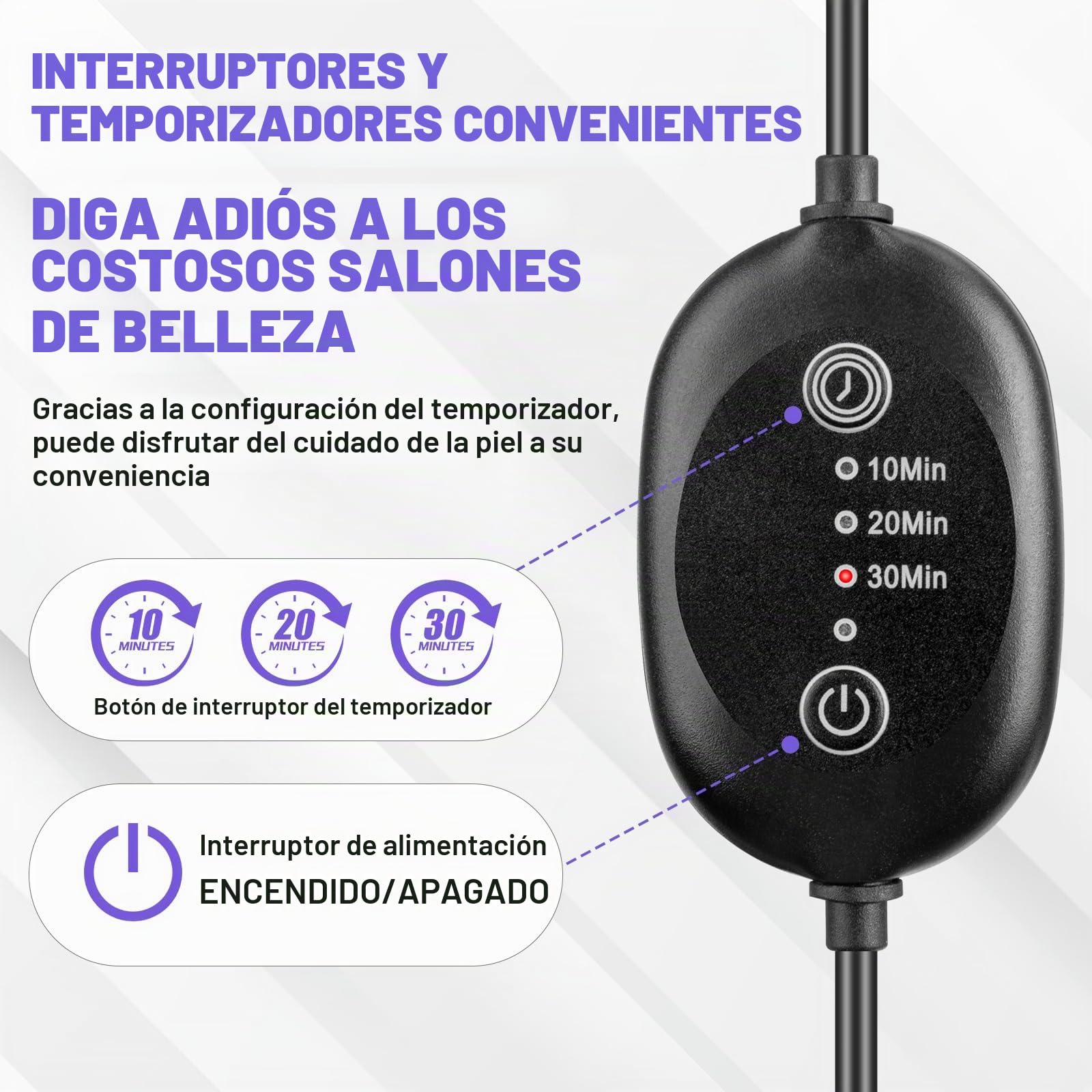 Lámpara infrarroja 660nm, 120 LED, temporizador | 660nm, 30-60°C, 10–30 min, altura 58–116cm