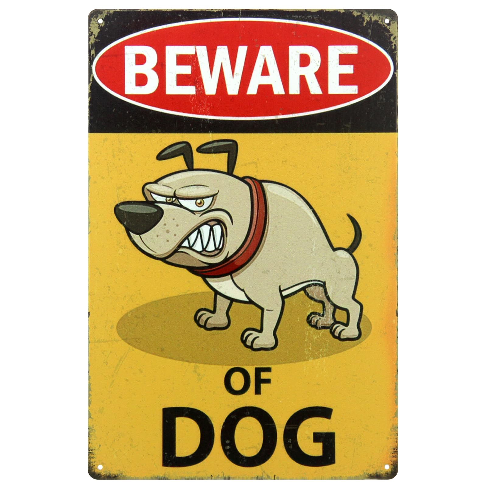 Poeland Beware of Dog Signs, Dog Warning Signs 11.8" x 7.8" for Indoor or Outdoor Fence, Yards, Gates, Window