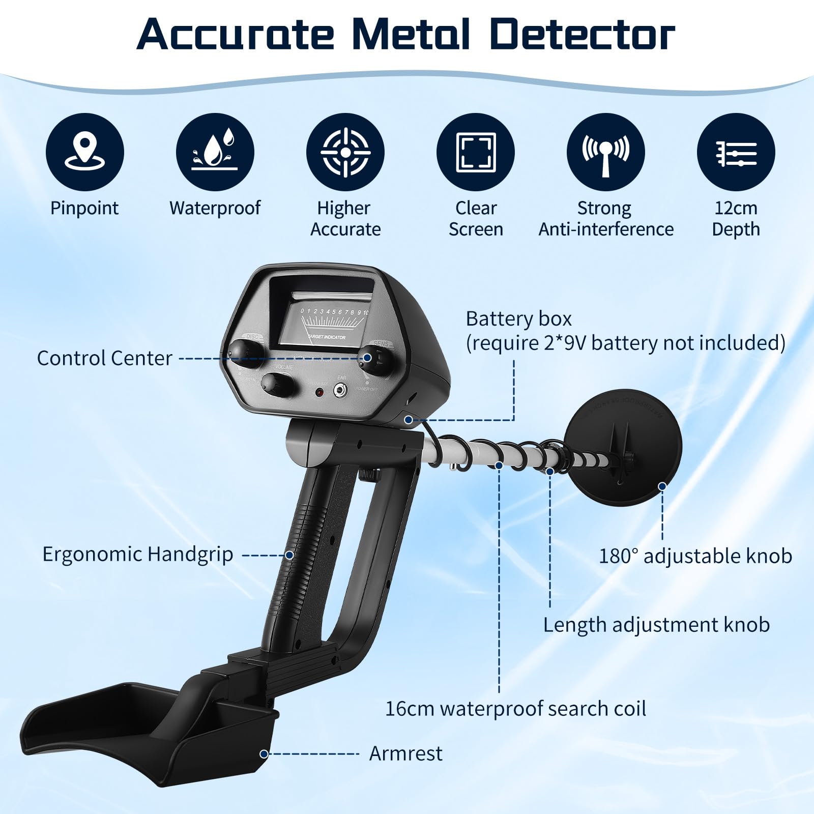 Set Di Metal Detector Con Paletta E Pala Per Il Rilevamento Di Metalli - Foto 5