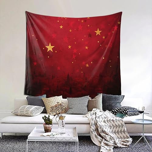 Miniatura 6 de NONHAI Tapiz de estrella roja para dormitorio, tapices estéticos de 60 x 40 pulgadas, para colgar en la pared, diseño de ventana, tapiz de pared