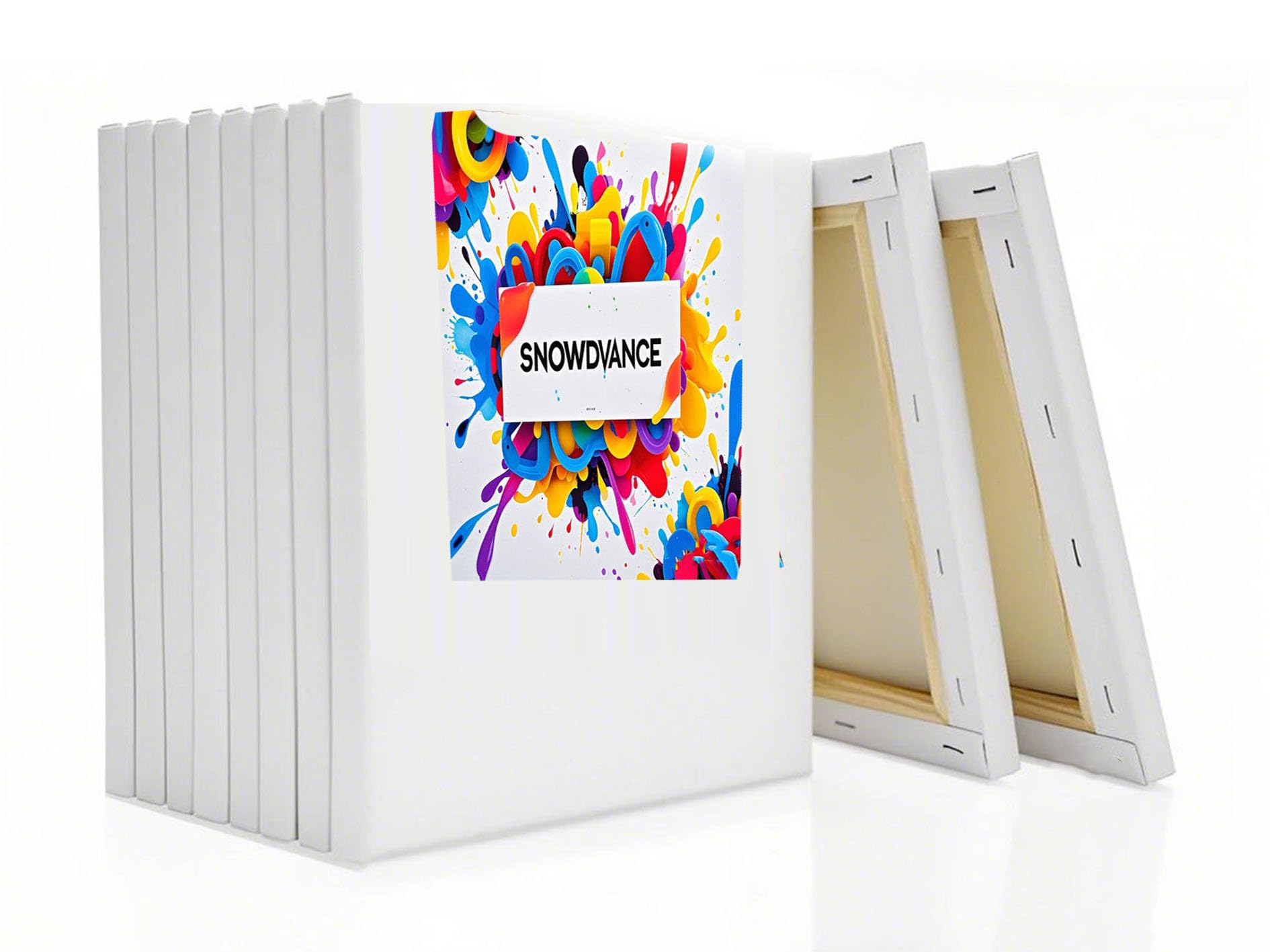 SNOWDVANCE - Lienzos Preestirados para Pintar 20 x 20 cm - Set de 10 pc - 100% Algodón - Bastidor de Madera - Sin Ácidos - Para Óleo, Acrílico y Acuarela