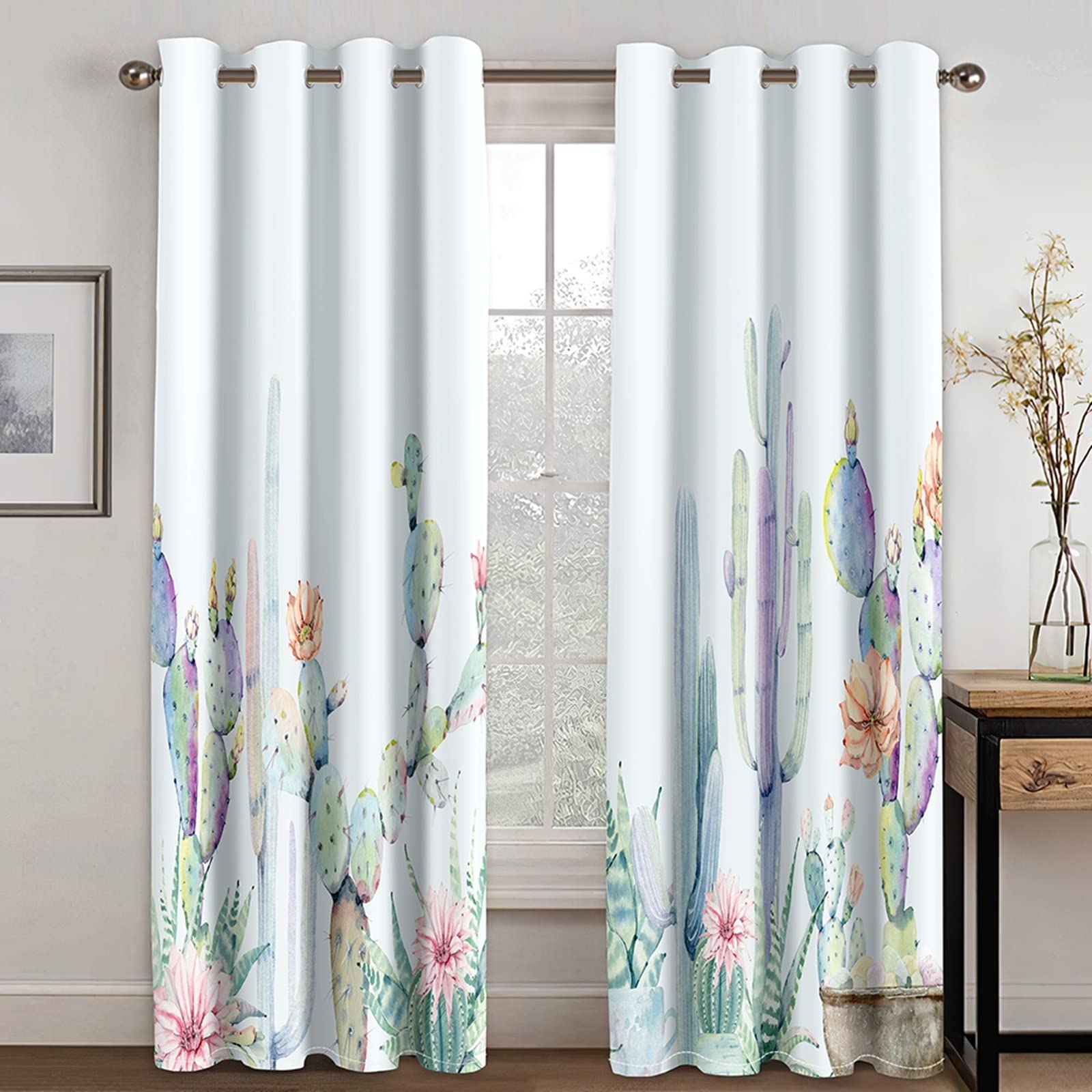 AMDXD Cortina infantil blanca, cortinas opacas, actus - Cortina de poliéster 264 x 115 cm
